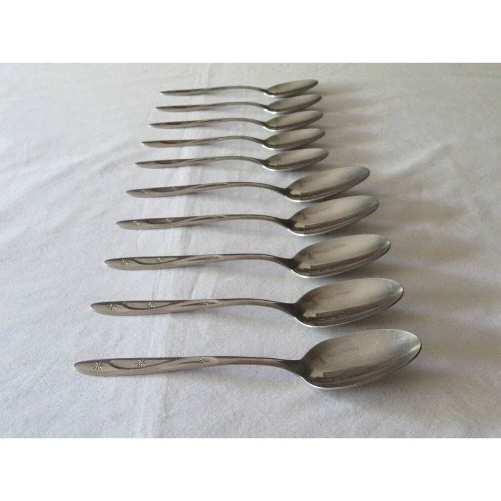 International Silver Stainless USA Americana Star 5 Teaspoons 5 Table Spoons